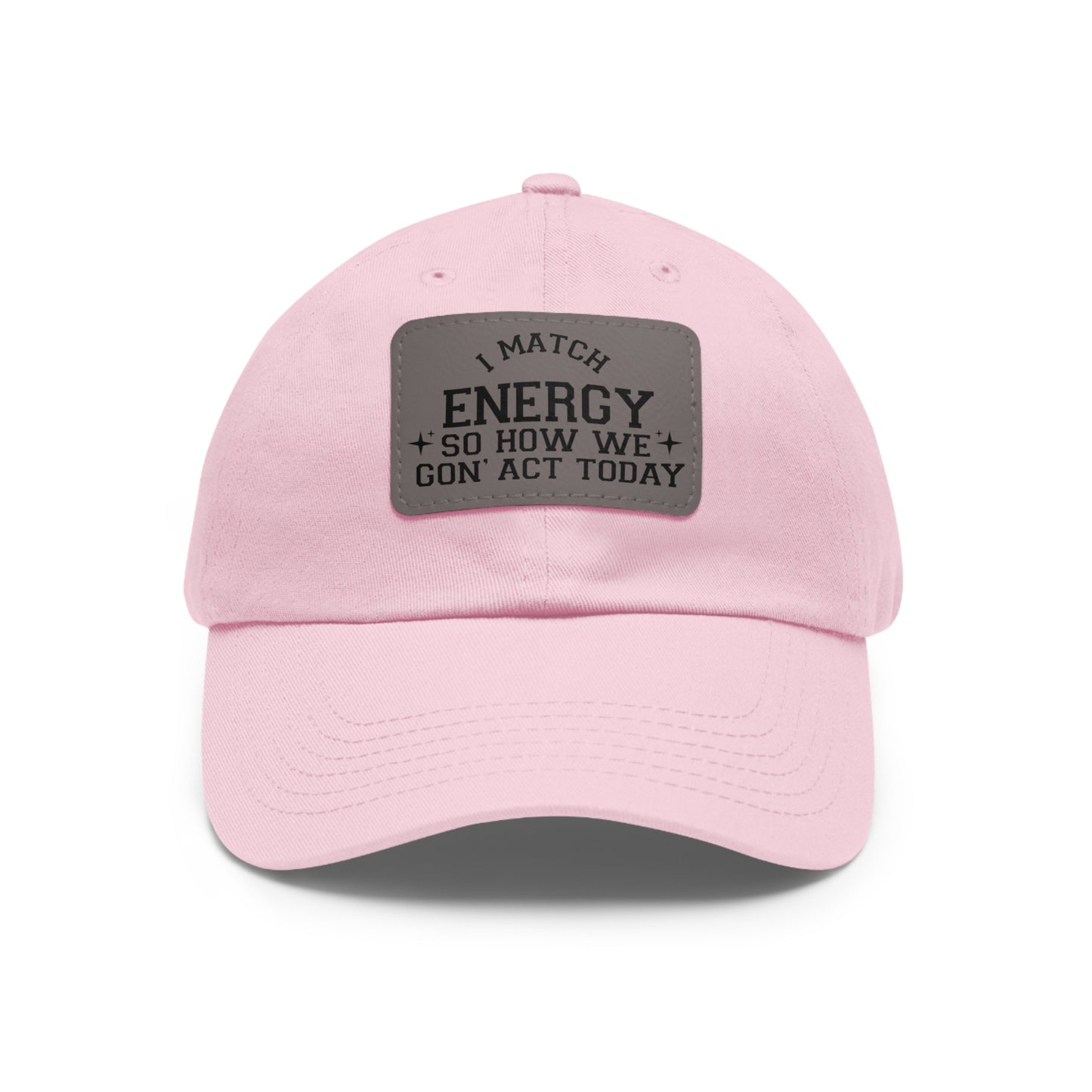 Match Energy Dad Hat with Leather Patch (Rectangle)