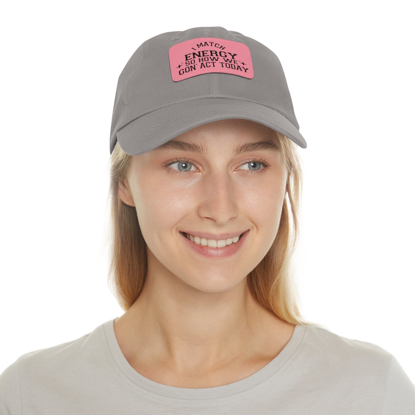 Match Energy Dad Hat with Leather Patch (Rectangle)
