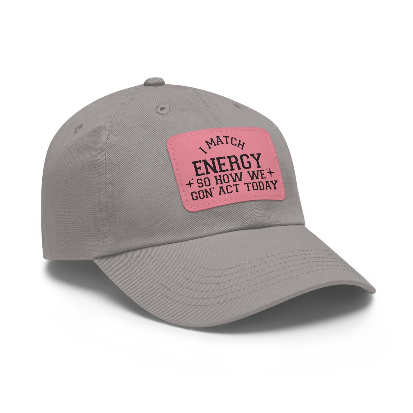 Match Energy Dad Hat with Leather Patch (Rectangle)