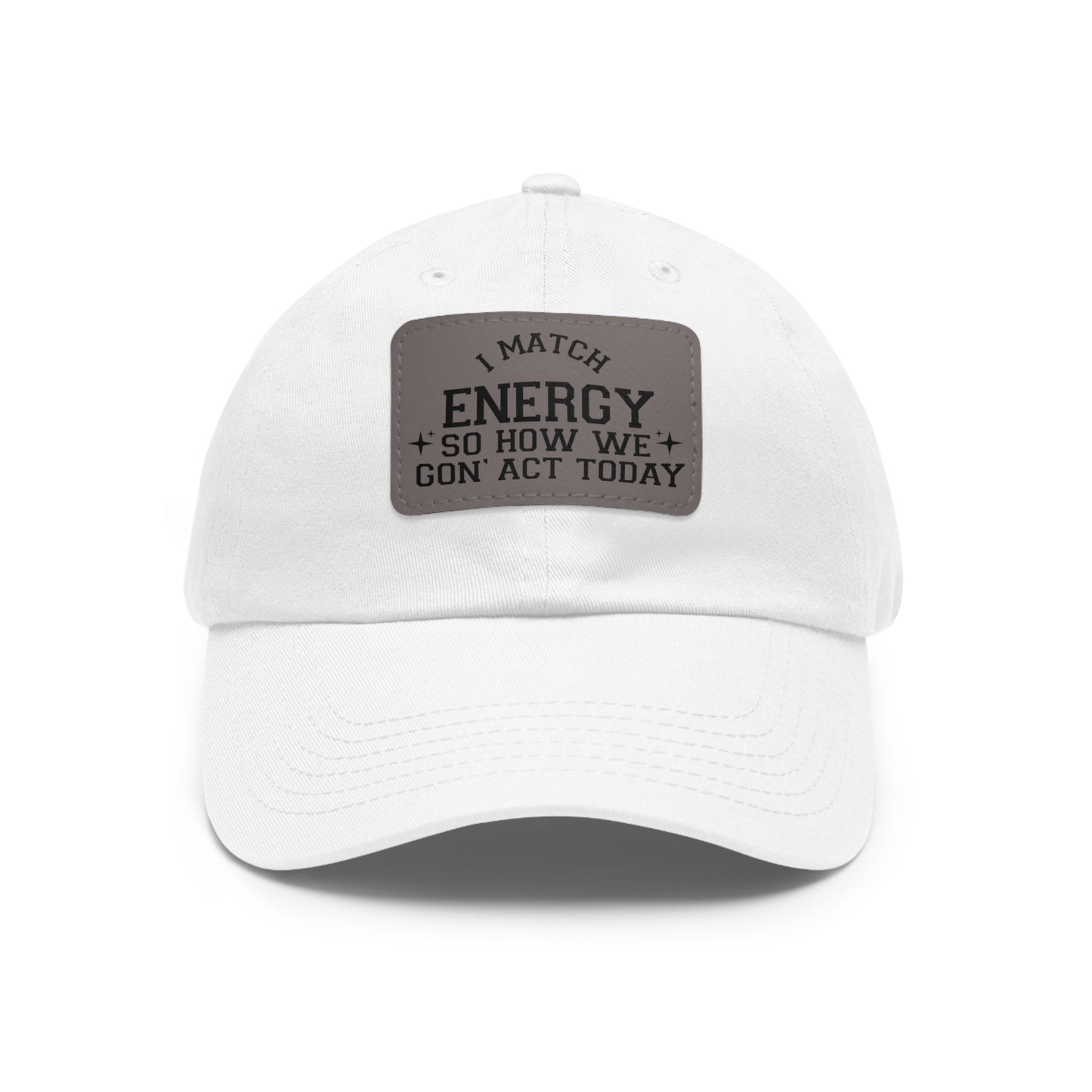 Match Energy Dad Hat with Leather Patch (Rectangle)