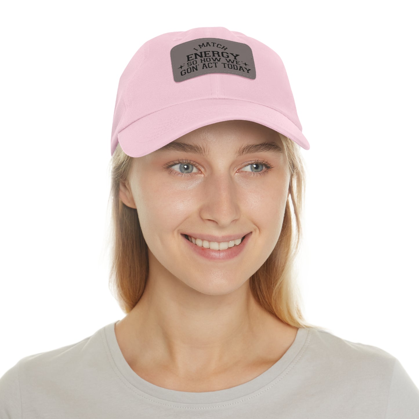 Match Energy Dad Hat with Leather Patch (Rectangle)