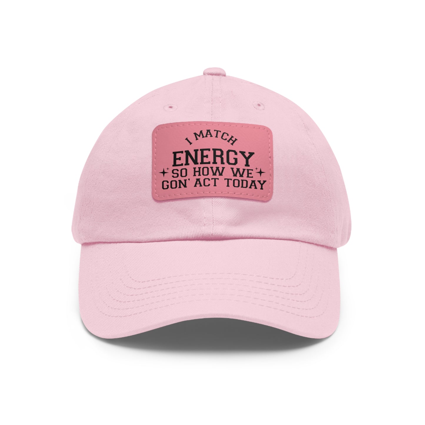 Match Energy Dad Hat with Leather Patch (Rectangle)