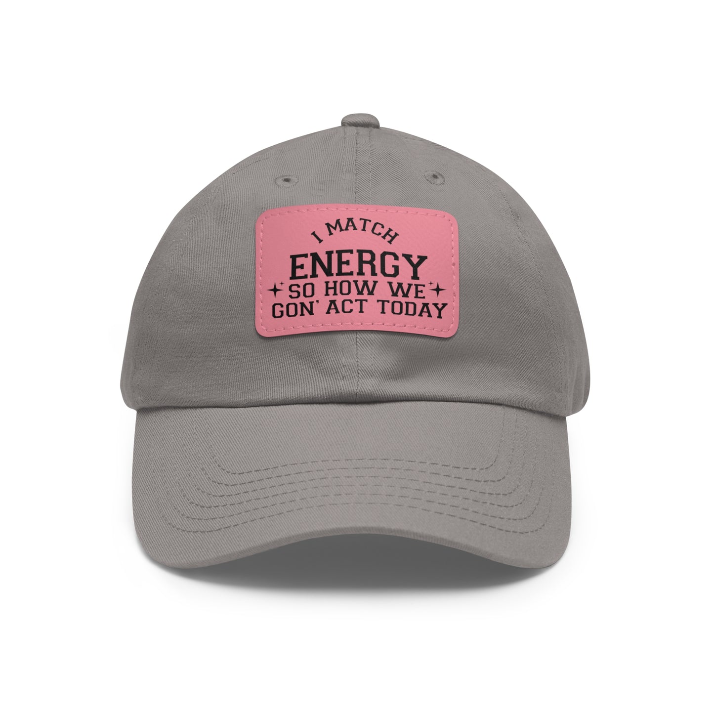 Match Energy Dad Hat with Leather Patch (Rectangle)