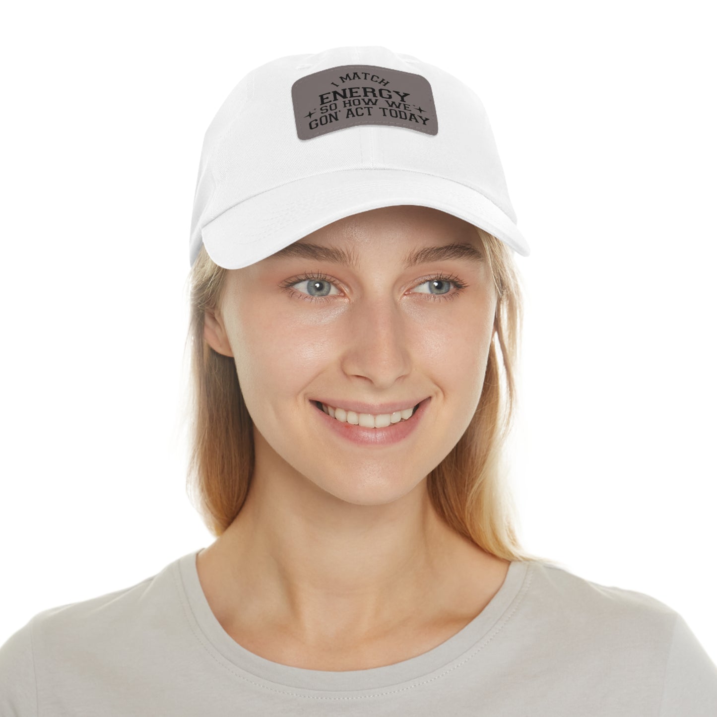 Match Energy Dad Hat with Leather Patch (Rectangle)
