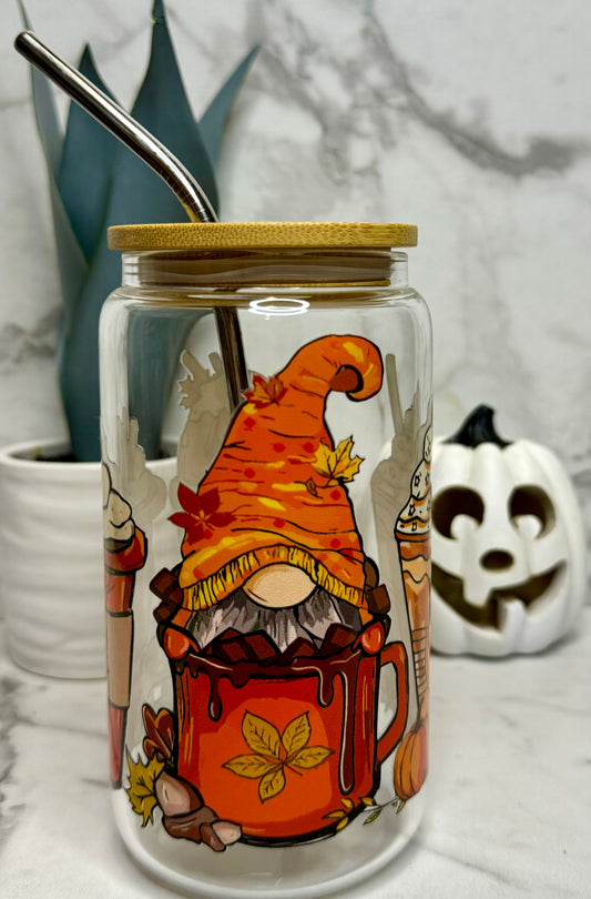 Gnome Fall Drinks Glass Cup