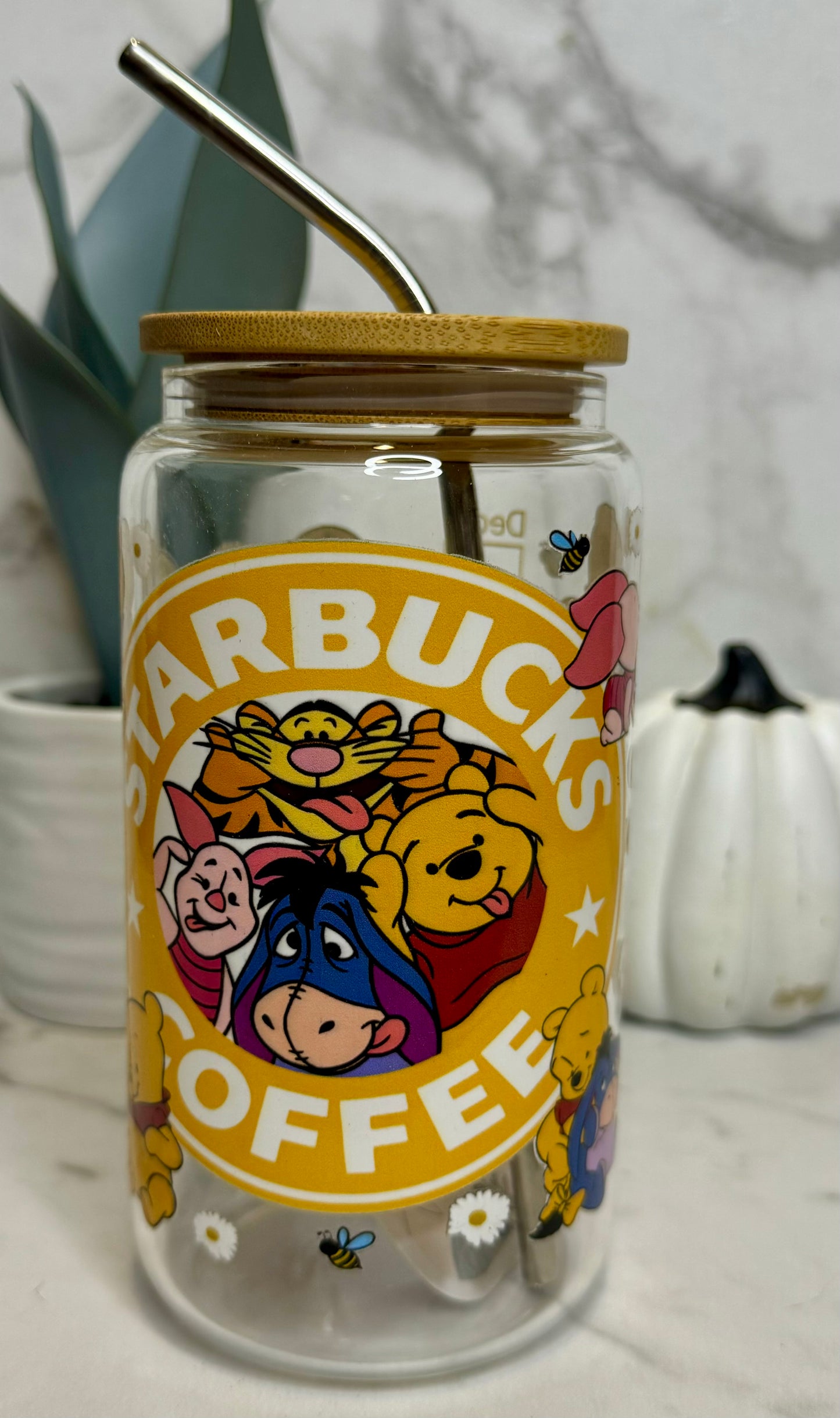 Pooh Starbucks Glass Cup