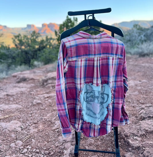 Bubblegum Cat Flannel (L)