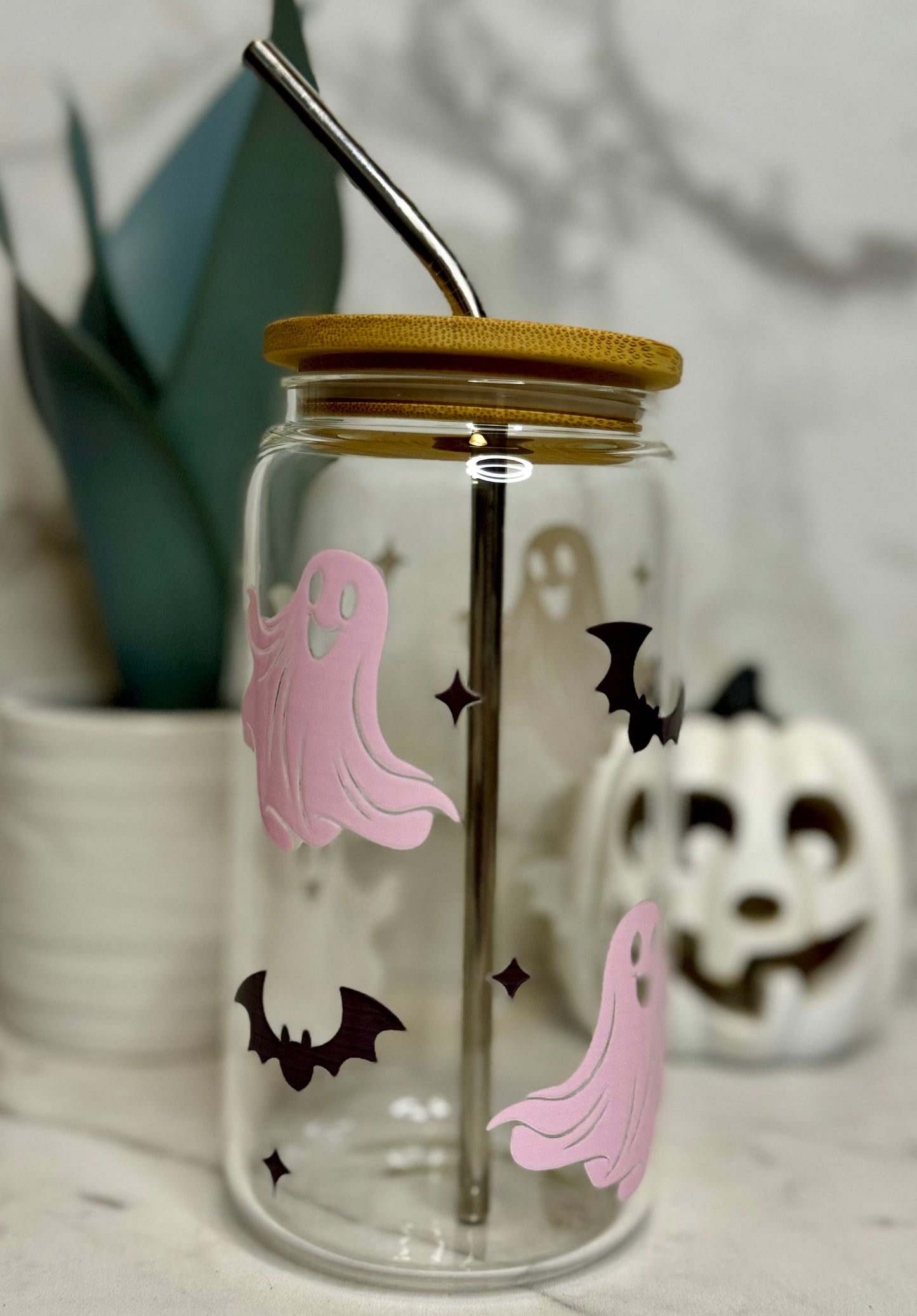 Ghost & Bats Glass Cup