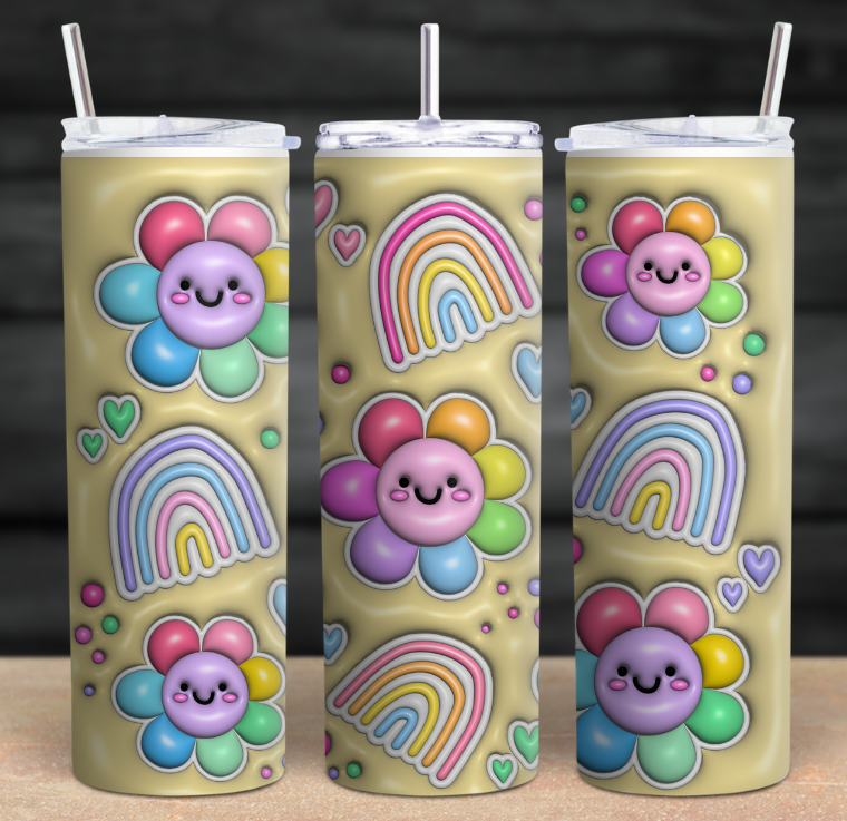 3D Pastel Flower Tumblers (Multiple)