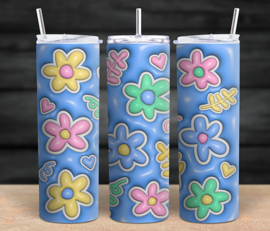 3D Pastel Flower Tumblers (Multiple)